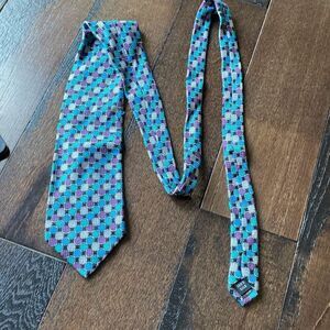 FROG made in Italy silk neck tie green blue purple black